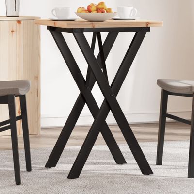 vidaXL Jedálenský stolík v tvare X 50x50x75,5 cm borovica a oceľ