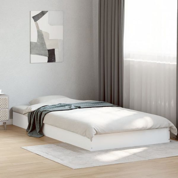 vidaXL Posteľný rám biely 90x190 cm kompozitné masív