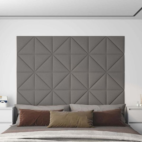 vidaXL Nástenné panely 12 ks bledosivé 30x30 cm látkové 0,54 m²