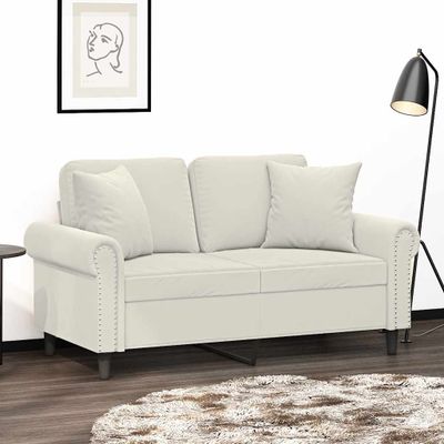 vidaXL Dekoratívne vankúše 2 ks krémové 40x40 cm zamat
