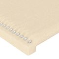vidaXL Čelo postele s LED krémové 200x5x78/88 cm látka