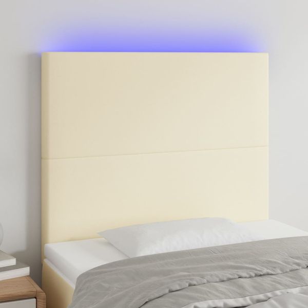 vidaXL Čelo postele krémové 90x5x118/128 cm umelá koža