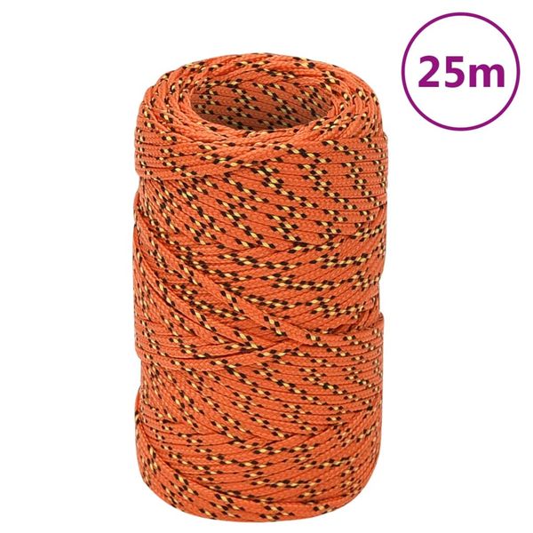 vidaXL Lodné lano oranžové 2 mm 25 m polypropylén