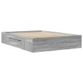 vidaXL Posteľný rám sivý dub sonoma 135x190 cm kompozitné drevo