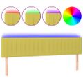 vidaXL Čelo postele s LED zelené 180x5x78/88 cm látka