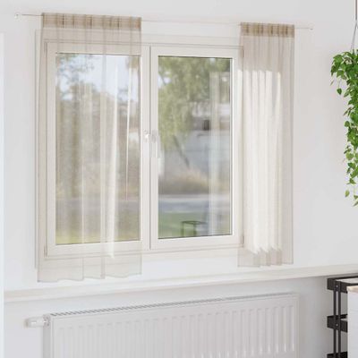 vidaXL Voile záclona 2 pcs Piesková 175 x 140 cm Polyester