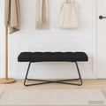 vidaXL Lavica s gombíkovým prešívaním Čierna 110 x 40 x 46 cm Látka