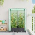 vidaXL Záhon s krytom na skleník ratanový vzhľad 80x40x123 cm