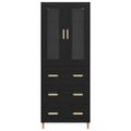 vidaXL Highboard so zásuvkou Čierny dub 69,5 x 34 x 180 cm