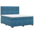 vidaXL Posteľ boxspring s matracom Modrá 200 x 200 cm Zamat