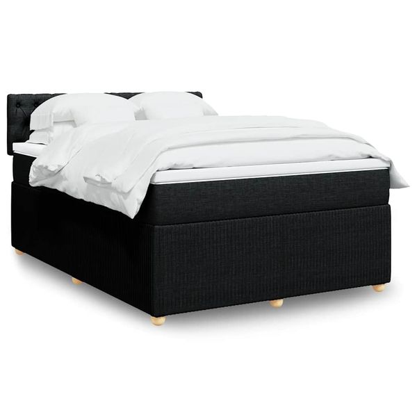 vidaXL Posteľný rám boxspring s matracom čierny 160x200 cm látka