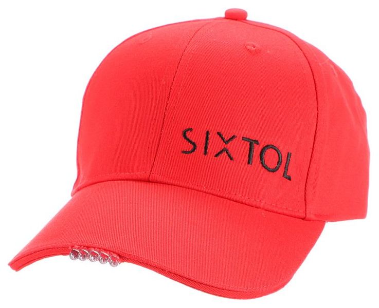 Kšiltovka s LED svetlom B-CAP 25lm, nabíjacia, USB, univerzálna veľkosť, červená SIXTOL