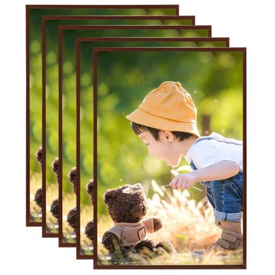 vidaXL Fotorámiky na stenu alebo stôl 5 ks bronzové 29,7x42 cm MDF