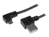 M/M - USB A to Micro B Cable - 3ft Right Angle Micro USB Cable (USB2AUB2RA1M) - Kábel USB - Micro USB typ B (M) do USB (M) - USB 2.0 - 1 m - konektor s pravým uhlom - čierna - pre P/N: USB2PCARBK, USB2PCARBKS, USBEXTAA10BK, USBEXTAA6BK, USBLT2PCARW, USBUB2PCARB