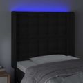 vidaXL Čelo postele s LED čierne 103x16x118/128 cm umelá koža