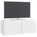 vidaXL Nástenná TV skrinka 78,5 x 31 x 30 cm Biela s vysokým leskom