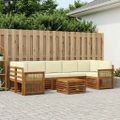vidaXL Záhradná súprava gaučov 8 ks Prírodná a krémová