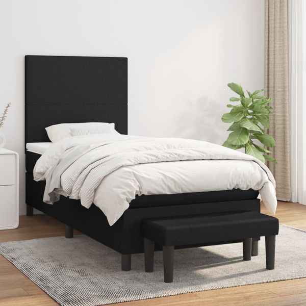 vidaXL Boxspring posteľ s matracom čierna 100x200 cm látka