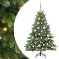 vidaXL Umelý vianočný stromček s 150 LED-i Zelená 120 cm PE a PVC