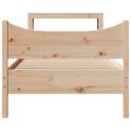 vidaXL Posteľný rám s čelom biely 75x190 cm borovicový masív