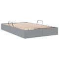 vidaXL Otomanový posteľný rám Svetlosivá 120 x 200 cm látka