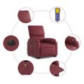 vidaXL Elek. zdvíhacie masážne sklápacie kreslo vínové umelá koža
