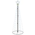 vidaXL Vianočný stromček, kužeľ 108 LED, studené biele svetlo 70x180cm