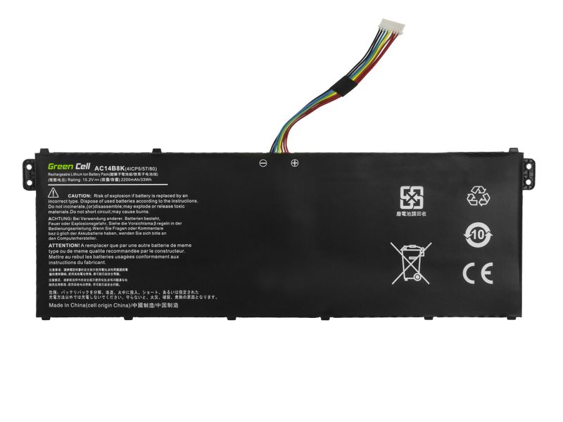 AC72 Green Cell Bateria AC14B3K AC14B8K do Acer Aspire 5 A515 A517 R15 R5-571T Spin 3 SP315-51 SP513