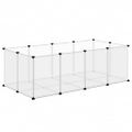 vidaXL Klietka pre malé zvieratá priehľadná 144x74x46,5 cm PP a oceľ