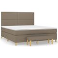 vidaXL Posteľný rám boxspring s matracom sivohned 180x200 cm látka