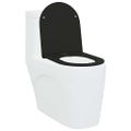 vidaXL WC sedadlo Čierna 47 x 36 x 3,4 cm Duroplast