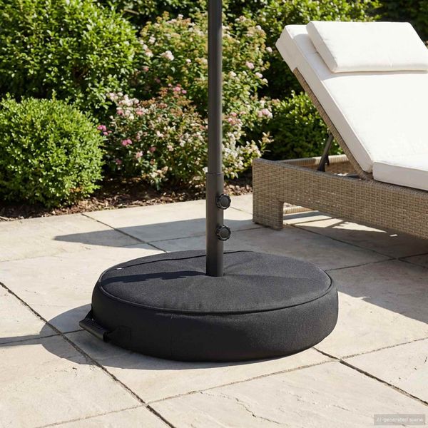 vidaXL Patio podstavec pre slnečník 60 x 60 cm Oceľ Čierna