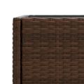 vidaXL Záhradné kvetináče s policou 2ks hnedé 70x28x70 cm polyratan