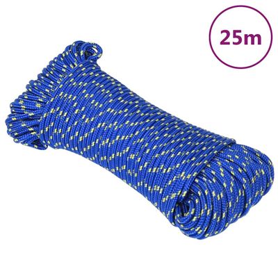 vidaXL Lodné lano modré 4 mm 25 m polypropylén