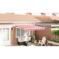 vidaXL Sklopná markíza Červená a Biela 350 x 250 cm Polyester a kov