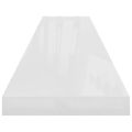 vidaXL Plávajúce nástenné police 2ks, lesklé biele 120x23,5x3,8cm, MDF