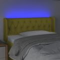 vidaXL Čelo postele s LED zelené 103x16x78/88 cm látka
