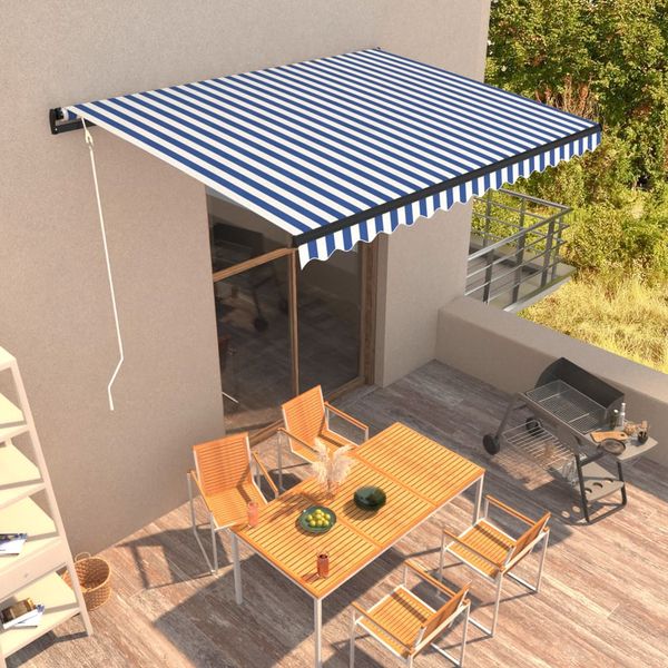 vidaXL Automaticky zaťahovacia markíza 400x300 cm modrá a biela