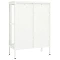 vidaXL Komoda biela 75x35x105 cm oceľ a sklo