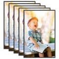 vidaXL Fotorámiky na stenu alebo stôl 5 ks čierne 70x90 cm MDF