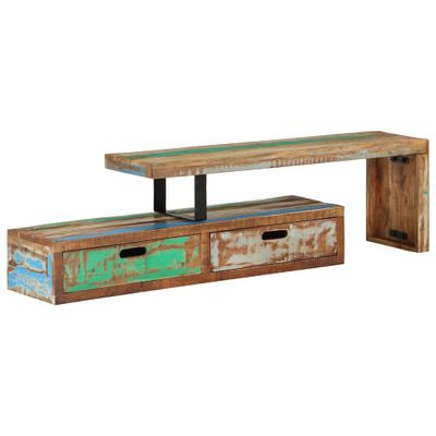 vidaXL TV stolík (118-200) x 30 x 40 cm masívne recyklované drevo