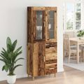 vidaXL Highboard Staré drevo 34,5 x 34 x 180 cm Kompozitné drevo