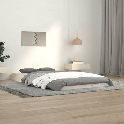 vidaXL Posteľný rám biely 100x200 cm borovicový masív