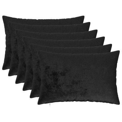 vidaXL Poťah na podložku 6 pcs HEERLEN Čierna 30 x 50 cm Flanel