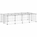vidaXL 20-panelová klietka pre domáce zvieratá čierna 140x70x35 cm oceľ