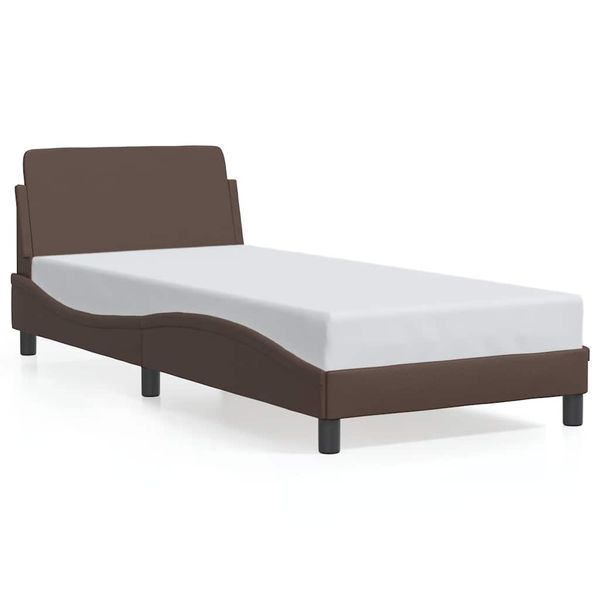 vidaXL Rám postele Dover hnedý 90x190 cm umelá koža
