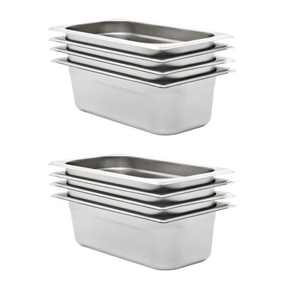 vidaXL Gastronádoby 8 ks, GN 1/3, 100 mm, nehrdzavejúca oceľ