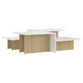 vidaXL Konferenčné stolíky 2 ks biela+sonoma 111,5x50x33 cm