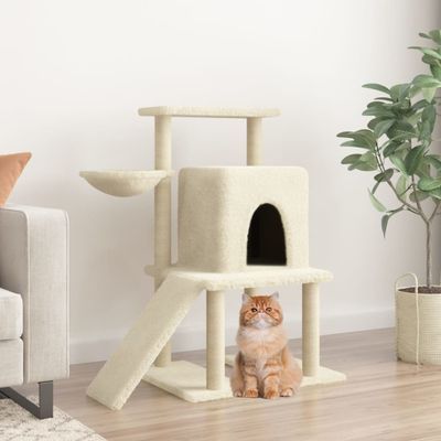 vidaXL Škrabadlo pre mačky so sisalovými stĺpikmi krémové 96,5 cm