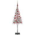 vidaXL Vianočný stromček s 150 LED-i Biela 120 cm PE a oceľ